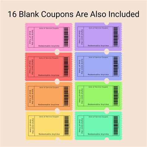 40 Printable Acts of Service Love Coupons, Couple Coupons, Valentines ...