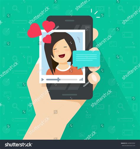 Video Call Girlfriend On Mobile Phone Stock Vector (Royalty Free ...