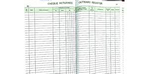 Cheque Returned Outward Register Used in Bank (3 Quire(102 Folios/204 ...