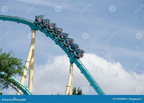 People Riding the Kraken Roller Coaster - Seaworld, Orlando Editorial ...