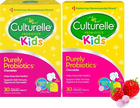 Amazon.com: Culturelle Kids Chewable Daily Probiotic for Kids, Ages 3+, No.1 Pediatrician ...