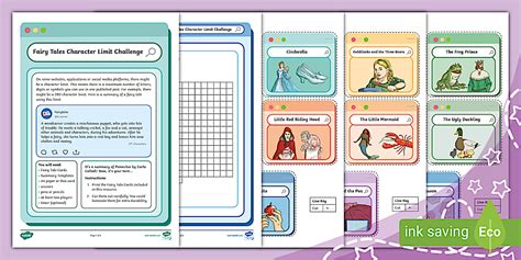 Fairy Tales Character Limit Challenge (Ages 7 - 11)