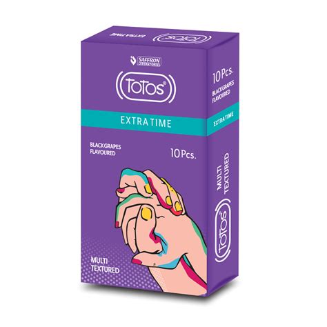 Shop TOTOS Extra Time-Multi Texture Black Grapes Flavoured Condom 10s ...
