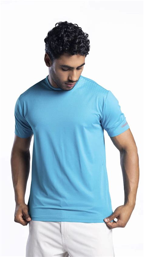 Pulse Point Mesh Tee – Oxygen Mesh Crew Neck for Men Electric Teal ...