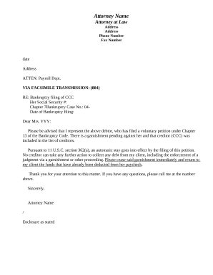 Bankruptcy Filing Notice - Fill Out, Sign & Share Online | pdfFiller