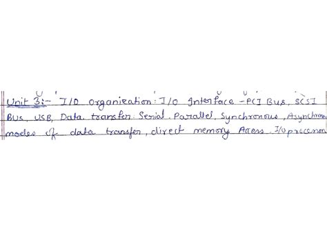 COA Notes: Chapter 3 - Unit Organization and Data Transfer Protocols ...