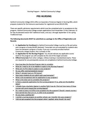 Fillable Online Nursing Program Harford Community College Fax Email ...