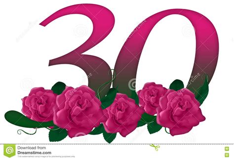 Number 30 floral stock illustration. Illustration of aged - 79141446