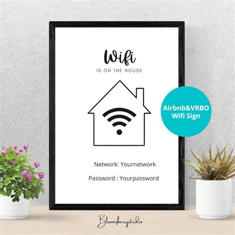 WIFI Password Sign Printable Wifi Sign WIFI Password Sign - Etsy