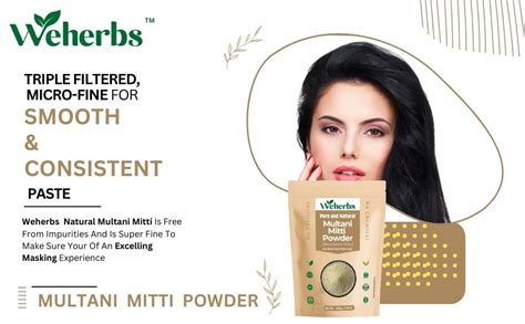Weherbs Natural Multani Mitti Powder (200 Grams / 7.05 oz) Fuller’s ...