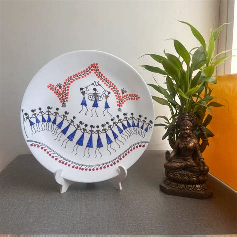 Artrooms Celebrating life together Ceramic Hand Painted Warli Art - Wa ...