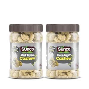 Sunco Premium Black Pepper Flavoured Roasted Cashew 400g (Pack of 2 X ...
