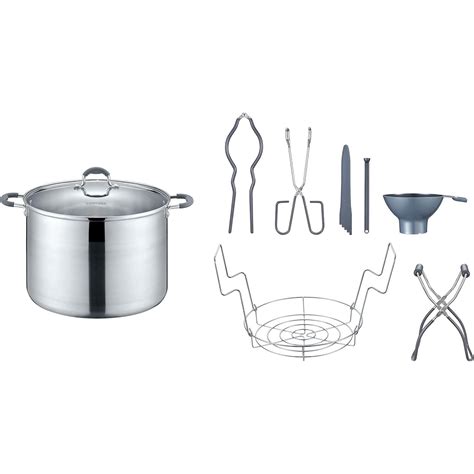 CONCORD 20 Quart Stainless Steel Canning Pot Set. Includes Canning Rack ...