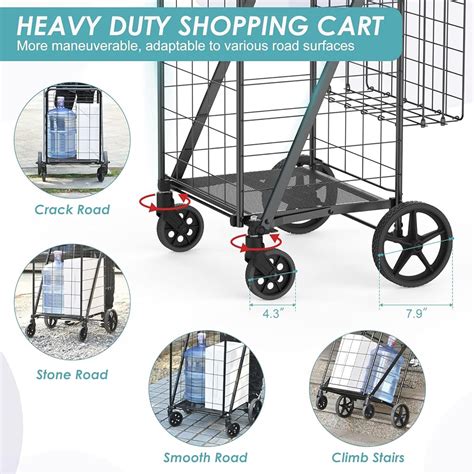 RXUJYC 330LBS Capacity Shopping Cart for Groceries,Upgraded India | Ubuy