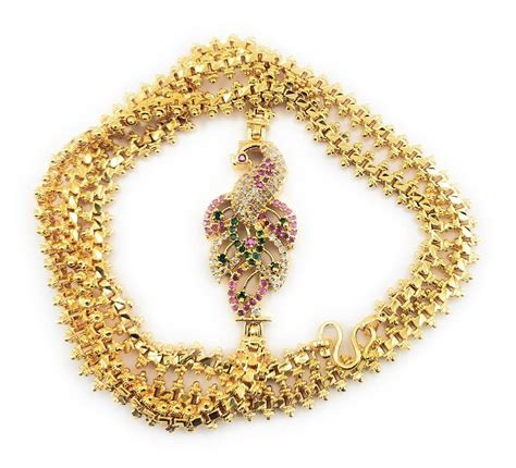 AFJ GOLD One Gram Micro Gold Plated Traditional Designer Ruby White ...
