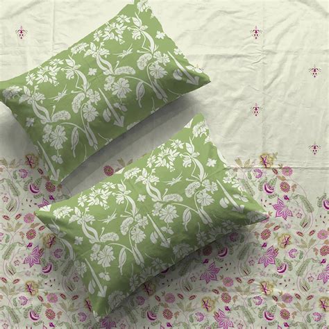 Buy Fitted King Size Cotton Bedsheet - Vine Gardens Sage Green – Urban ...