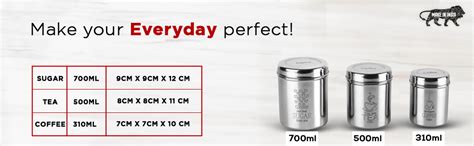 Buy CELLO Stainless Steel Container Set for Tea, Coffee and Sugar, 3 ...