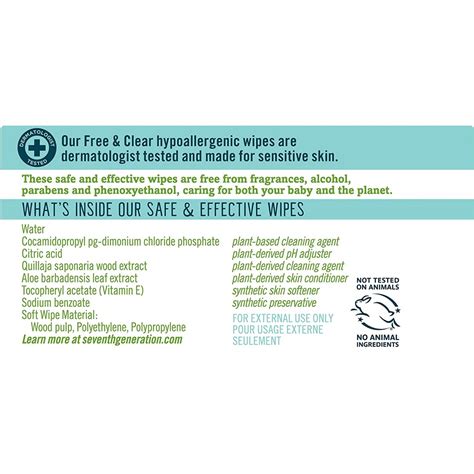 Seventh Generation - Free & Clear Baby Wipes (128 wipes) | BabyOnline HK