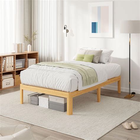 Amazon.com: Twin Size Wood Platform Bed Frame, No Box Spring Needed, Solid Pine Wood Twin ...