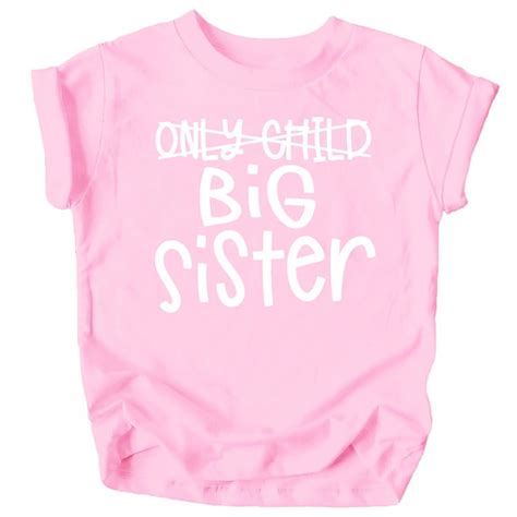Olive Loves Apple Only Child to Big Sister Sibling Announcement Shirts for Baby and Toddler ...