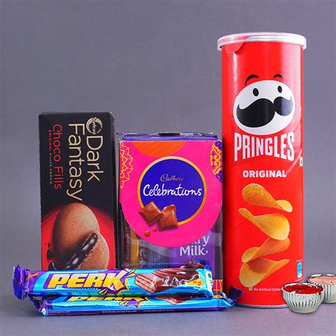 Send Pringles N Chocolates Bhai Dooj Gift Hamper Online - BD22-108775 ...