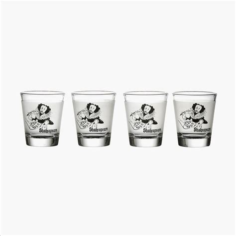Buy EK DO DHAI Set of 4 Shakespeare Print Shot Glasses - 60ml from Ek ...
