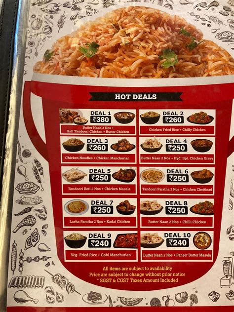 Menu at SS Hyderabad Biryani, Nungambakkam, Chennai, No: 109