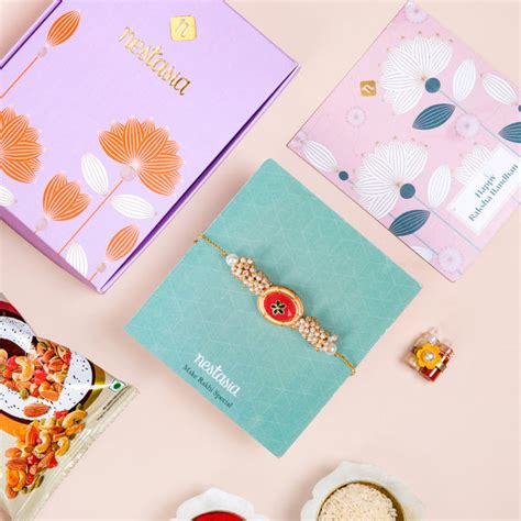 Adjustable Rakhi Gift Set For Sibling In Crimson Online - Premium Gift ...