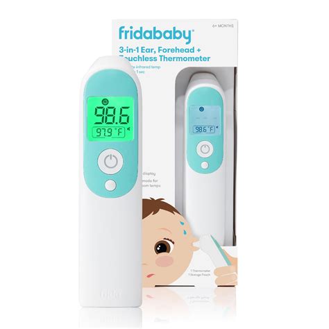 Frida Baby Thermometer, 3-in-1 Infrared Thermometer for Ear, Forehead ...