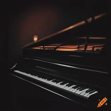 Dark-themed piano on Craiyon