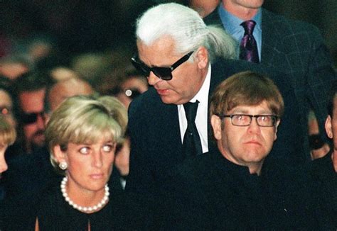 Princess Diana and Elton John at Versace’s funeral in Milan, July 1997 ...