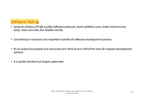 Module 5 SE - wrgtrehg - Software Testing 170 • Leads to delivery of ...