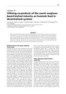 Utilizing co-products of the sweet sorghum-based biofuel industry as ...