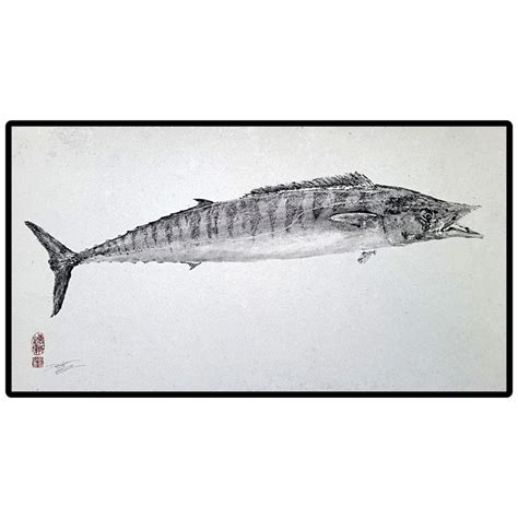 Hawaiian Ono (Wahoo) Gyotaku Artwork Print by Dwight Hwang – Tackle Room