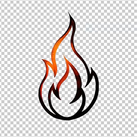 Premium PSD | Fire flame in outline png