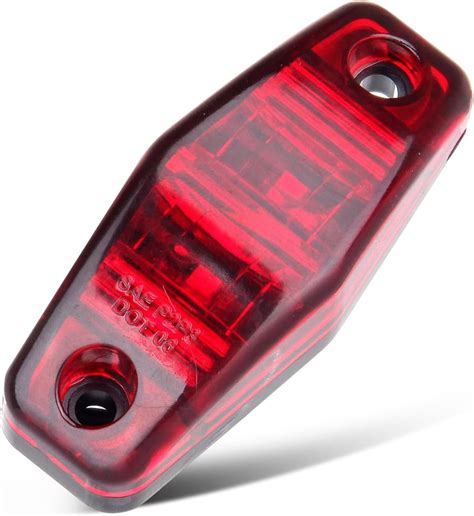 10 x 2.5 Inch Red LED Truck Trailer Oval Side Fender Marker Clearance ...