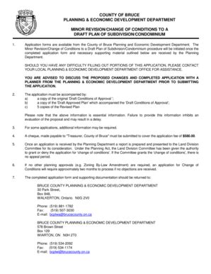 Fillable Online Minor Revision to Draft Plan of Subdivision/Condominium ...