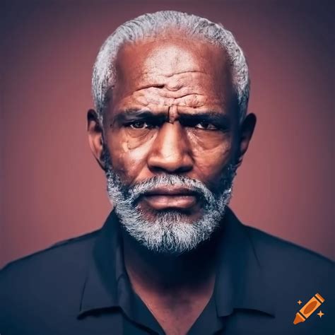 Close-up portrait of a mature black man with a gray beard