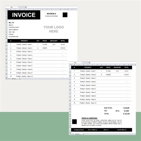 Invoice Design Excel 的图像结果