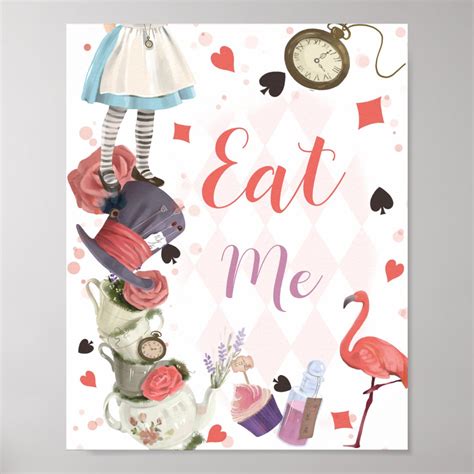 Alice in Wonderland Eat Me Poster | Zazzle
