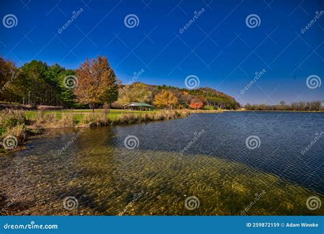 Fall Colors at Lake Marion Park in Mazomanie WI Stock Image - Image of ...