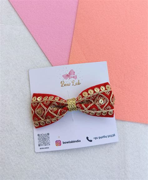 Red Festival Bow with Gold Accents – Bow Lab