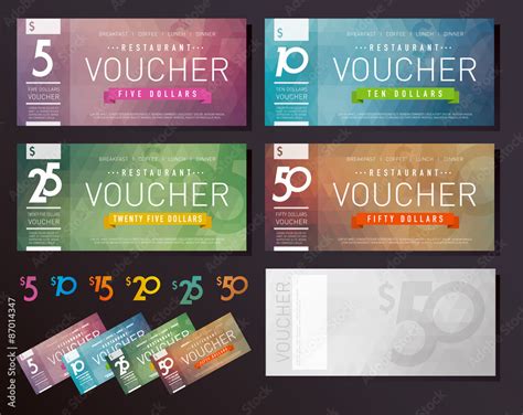 Voucher design template Stock Vector | Adobe Stock