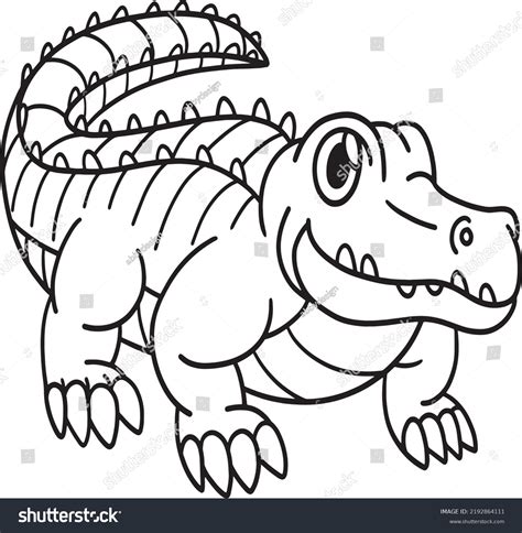 Crocodile Isolated Coloring Page Kids Stock Vector (Royalty Free ...