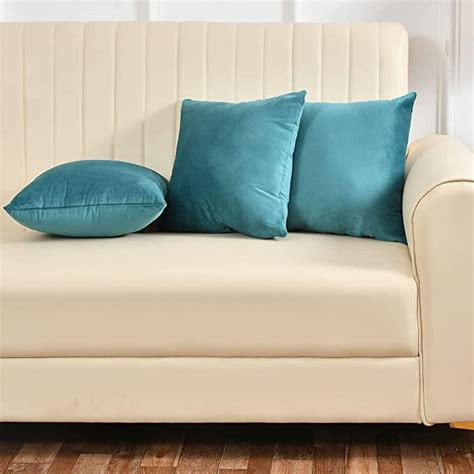 Buy Yellow Weaves Soft Velvet Fabric Cushion Cover 24 X 24 Inches, Set ...