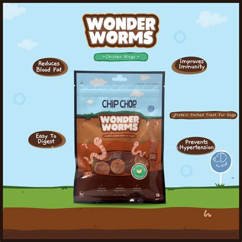 Chip Chops Wonder Worms Chicken Rings With Mealworms Dog Treats ...