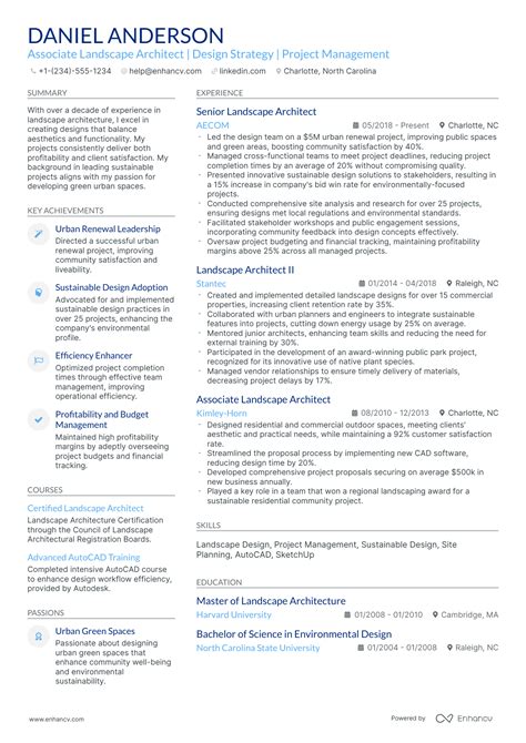 10 Landscape Architect Resume Examples & Guide for 2026