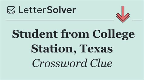 Student from College Station, Texas Crossword Clue Answers