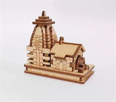 A&S Ventures Miniature Kedarnath Mandir in Wood Craft Brown 3D Model ...