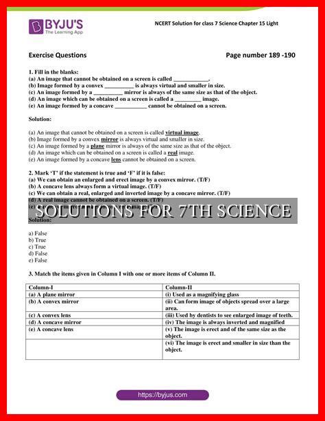 Image result for 7th Science Question. Answer